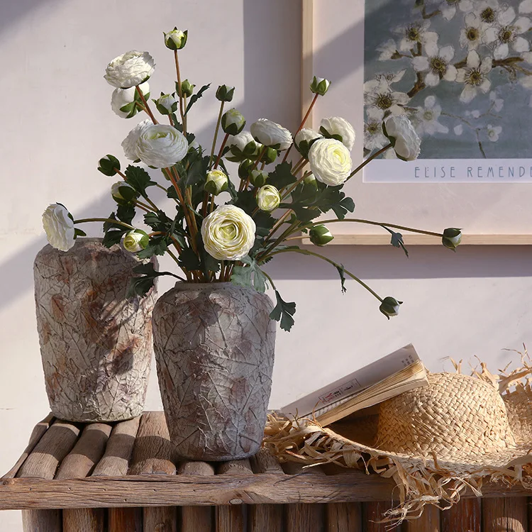 Floral Wedding Arrangement Mini Real Touch Beautiful Flowers Ranunculus Bulbs Bouquet Silk Ranunculus Flower Artificial