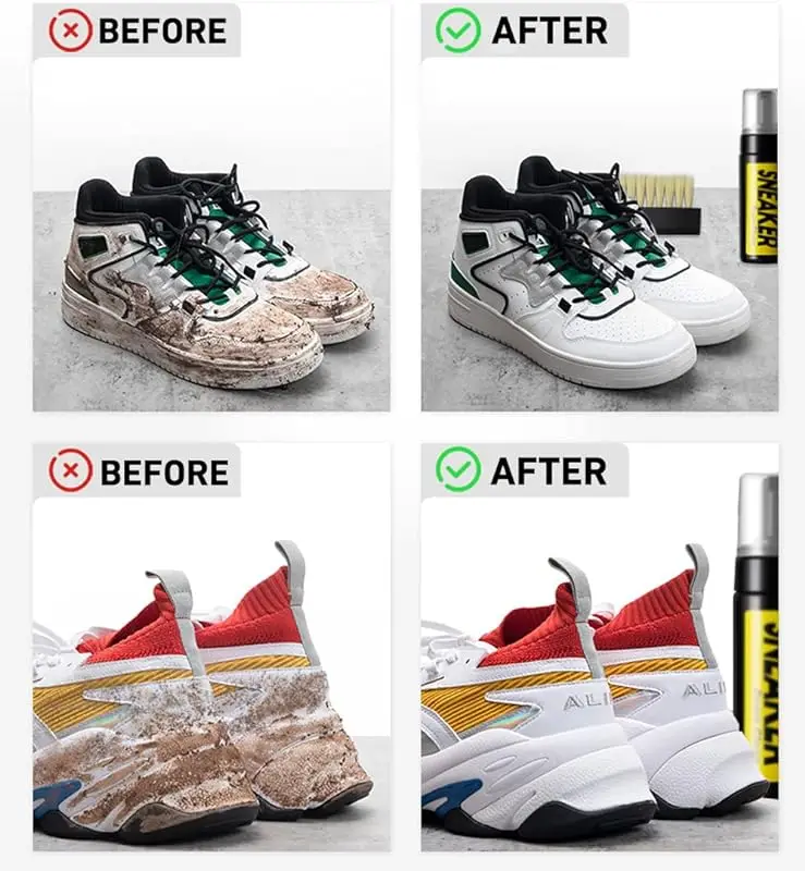 Shoe Cleaner Kit for Sneaker, Water-Free Foam Sneaker Cleaner with Shoe Brush and Shoe Cloth