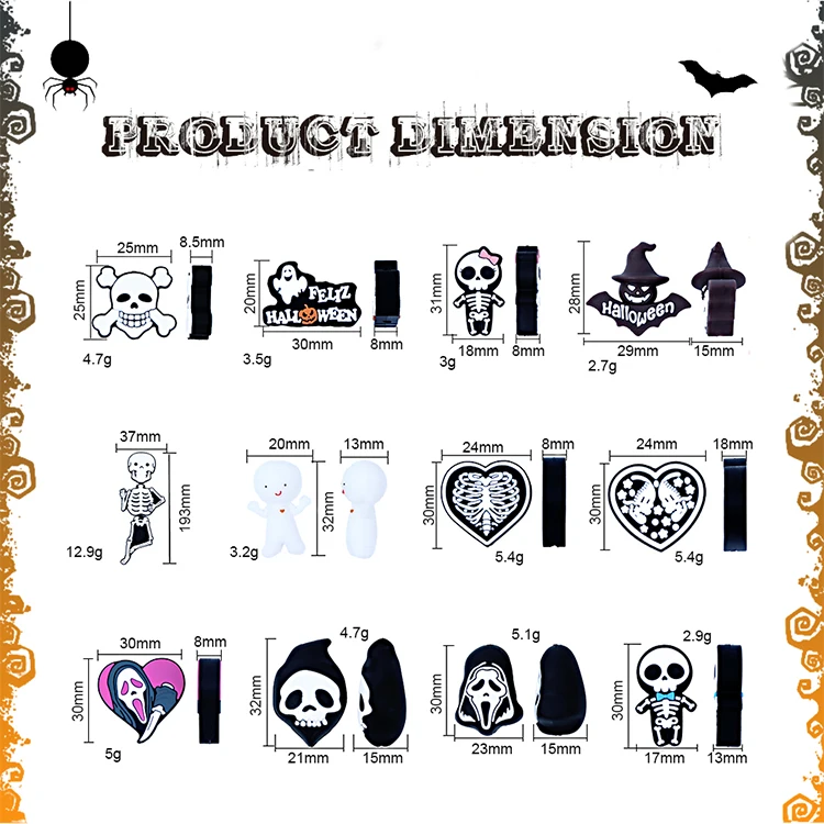2024 New Products High Quality Bulk Luxury Designer Hallowmas Focal Beads Pens Beaded Horror Other Loose Focal Silicone Beads