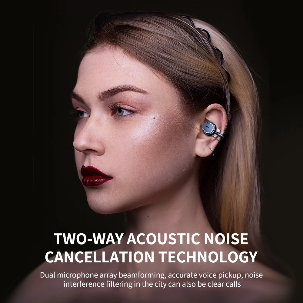 Open Ear Wireless Earbuds Ear Clips True Noise Cancelling Ear Clip Air Bone Conduction Headphones Clip Type Earphones