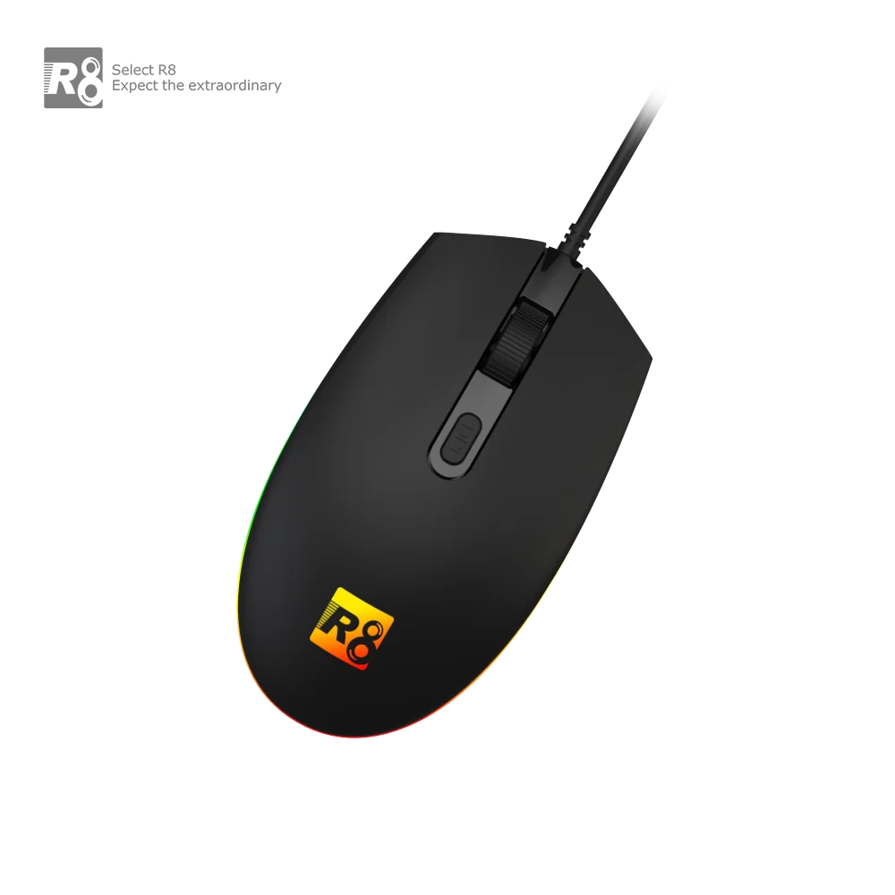 Wholesale New in 4D Wired Ergonomic Optical Mouse with Rainbow led with breath