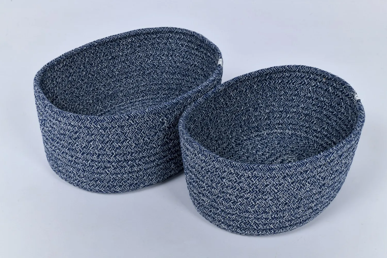 Small Woven Cotton Rope Storage Basket Fabric Chest Box for Cat Dog Toys and Sundries Room Shelf Basket