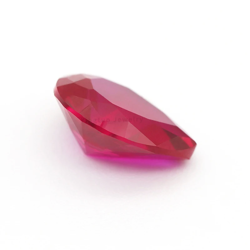 Factory Price Wholesale  Pear Cut 5# Color 3mm Ruby Synthetic Corundum Gemstone For Necklace Making