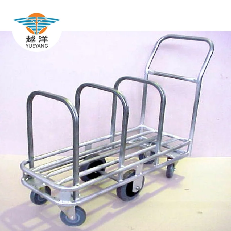 Galvanized Hand Pull Trolley for Cardboard Storage