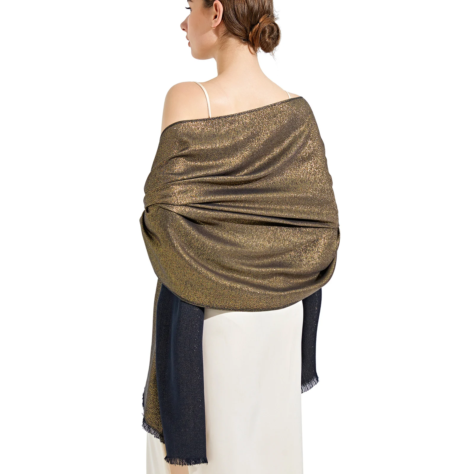 Scarf for Women in Summer and Spring and Autumn Reversible Beautiful Shawls for Evening Party Shinning Ponchos