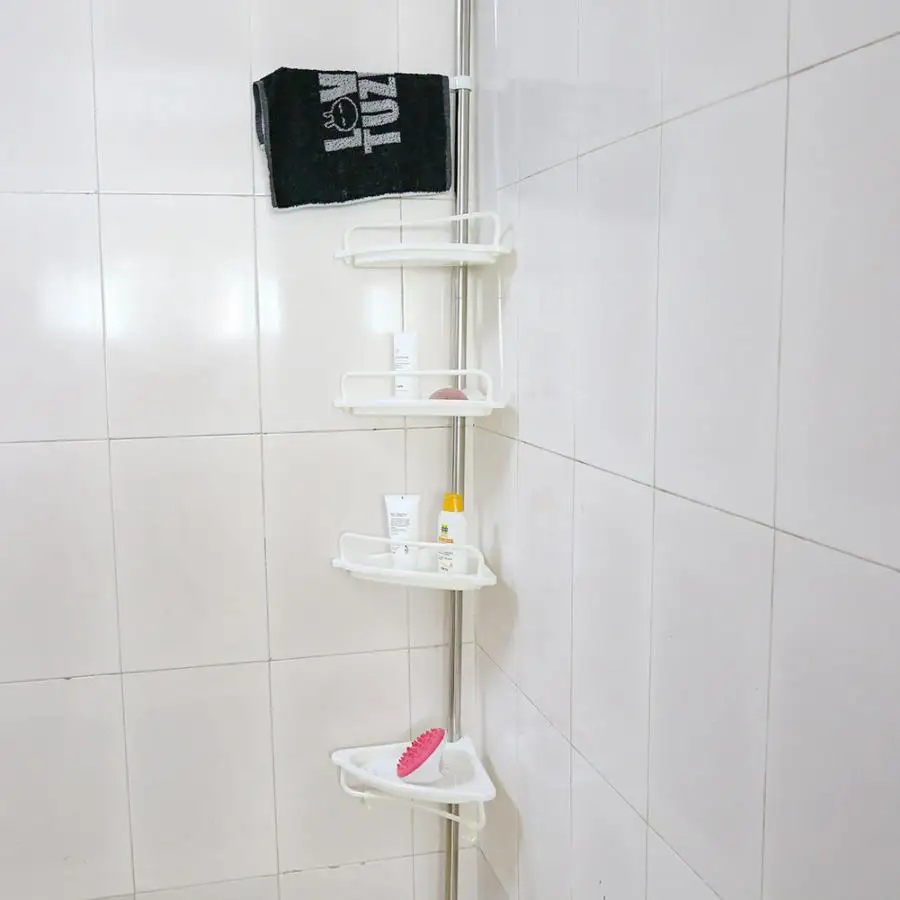 Hot sale Stainless Steel 4 Tier Telescopic Bathroom Corner Shelf Rack Shower Caddy Storage Bathroom Shelves Bath Accessory