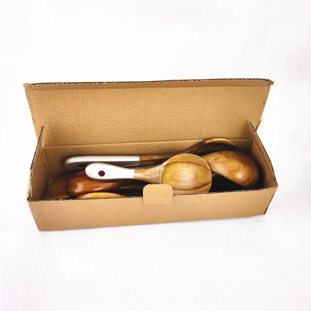 High Quality 7pcs  kitchen tools set cooking utensils t Natural teak Wood Utensils Wood kitchen Spatula