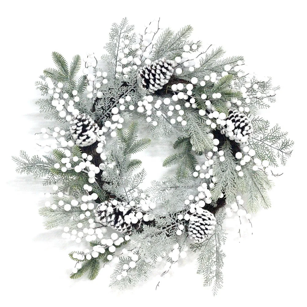 Customized Decoration 18 20 22 24 inch Christmas Hanging Artificial Flowers Pine Garland Wreaths Decorative