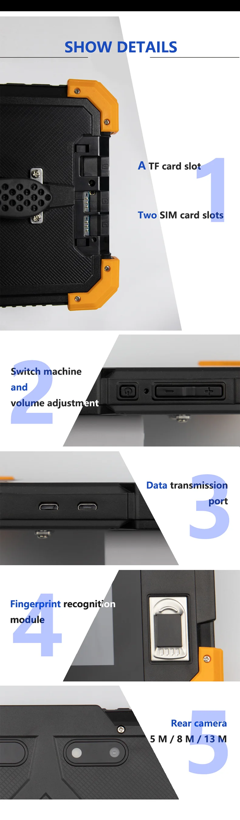 OEM QR Scanner Barcode Front Finger 4G Dual Sim Rugged Android Tablet Pc 7 Inch Pda With NFC