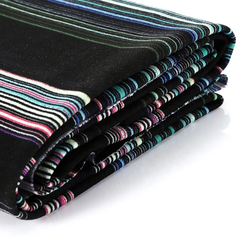 New collection wholesale price moss crepe spandex knitted scuba crepe stripe recycled polyester printed fabric for women clothes