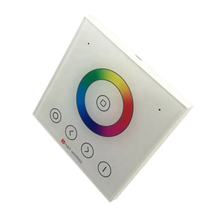 4 in 1 DIM CCT RGB RGBW 2.4G Wireless Sync Control Colorful Changeable Dimming LED Strip Controller with RGB Wall Mount