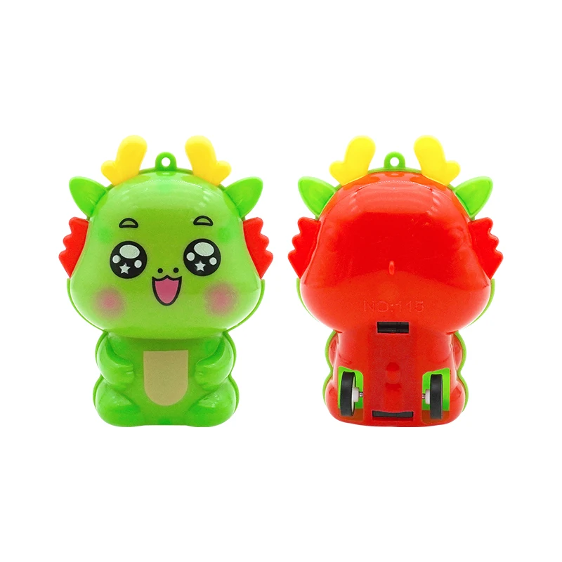 Cartoon Dragon Shaped Pull Back Push Friction Car Toys for 50 mm Capsule