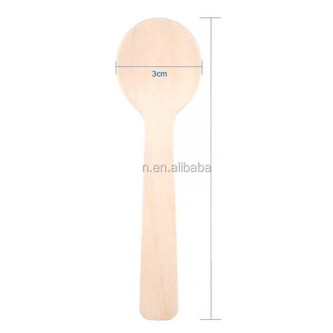 Wooden spoons small biodegradable disposable tableware wholesale 100MM