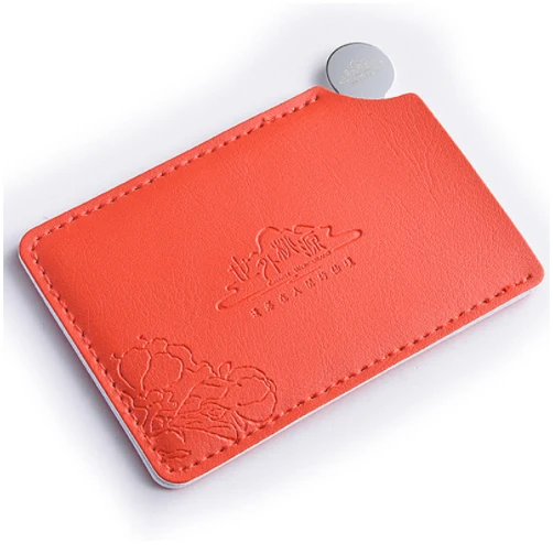 PU Leather Small Portable Mini Cosmetic mirror for makeup, Heart Shape Leather Mirror Pocket Mirror Leather Custom Logo