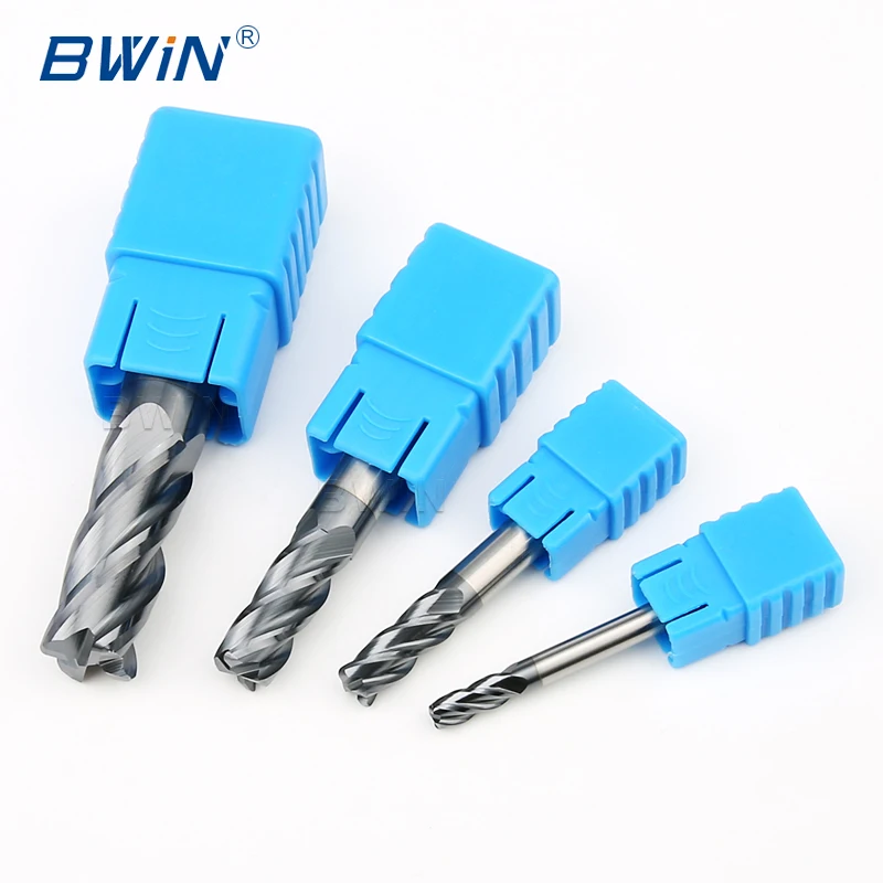 Carbide End Mill 4 Flutes End Mill Cutter Flat Carbide Milling Cutter Cutting Tools End Mills HRC45 Fresas CNC Tool for Metal