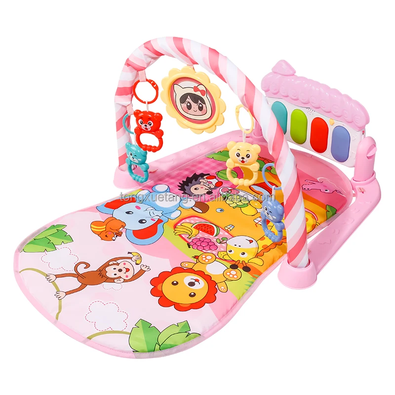 2024 Wholesale factory price music play piano game blanket baby fitness rack newborn baby  music game blanket baby play gym mats