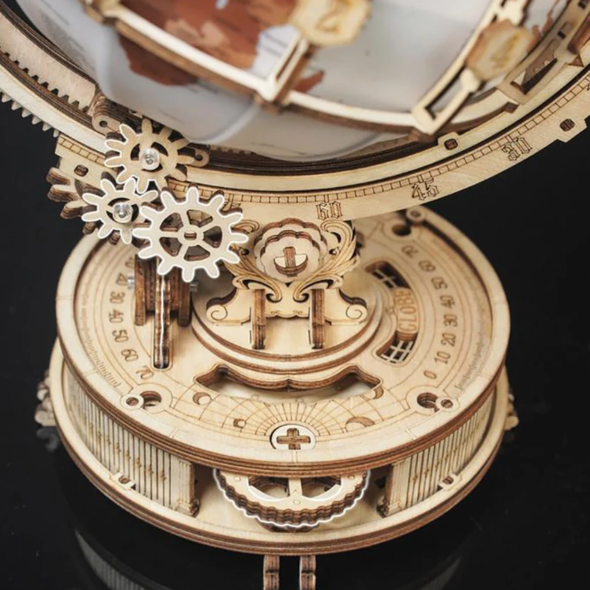 Robotime ST003 Luminous globe Wooden 3D Diy Handmade Assembled Jigsaw Puzzle Pieces