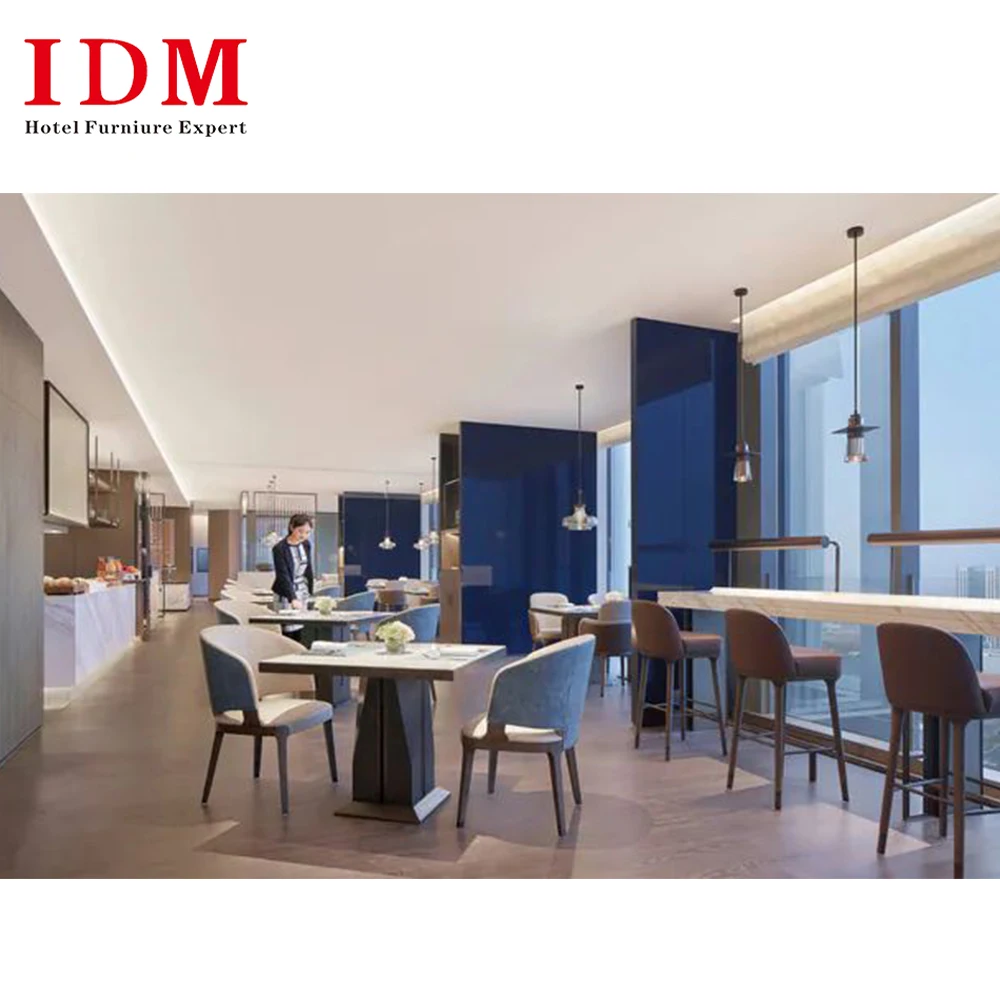 Wholesale Hotel Restaurant Furniture Round Banquet Events Wooden Cafe Table Armchair Space Saving Furniture For Restaurant
