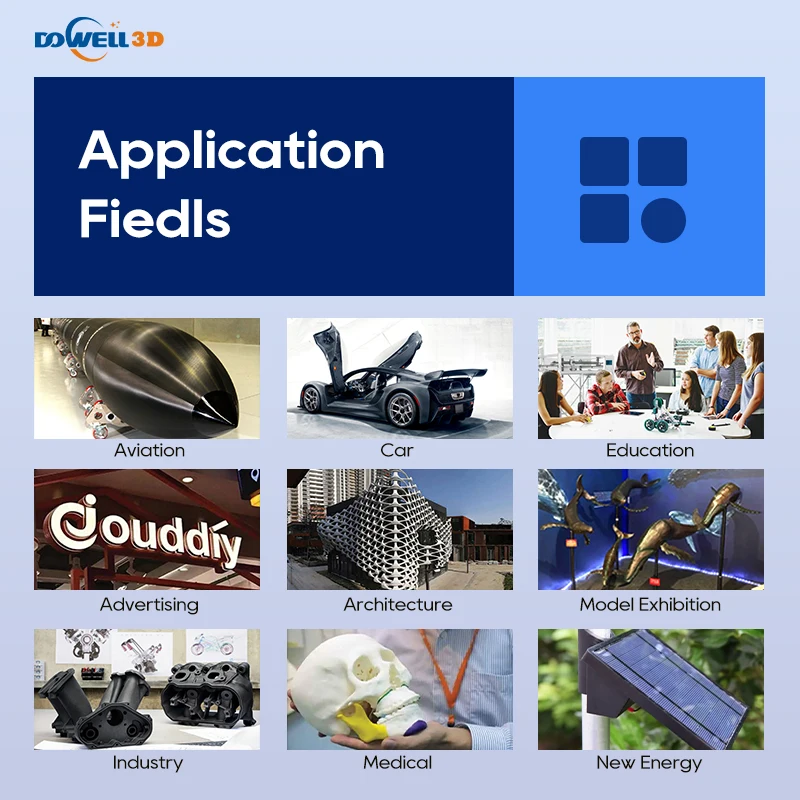 Dowell 3d digital 3d printer machine big size printing PLA ABS CARBON FIBER filament