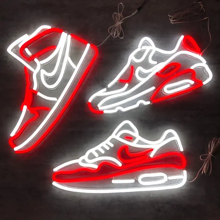 Custom Neon shoes light decor neon flex light custom led neon sign for shoe business  indoor high quality electronic signs