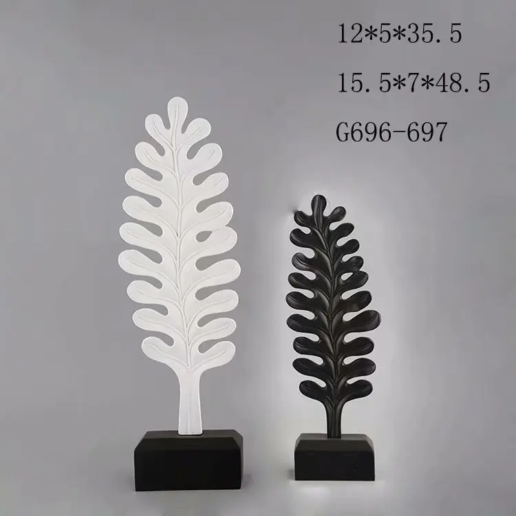 Скульптура в виде листьев папоротника из смолы, декоративный орнамент в виде листьев