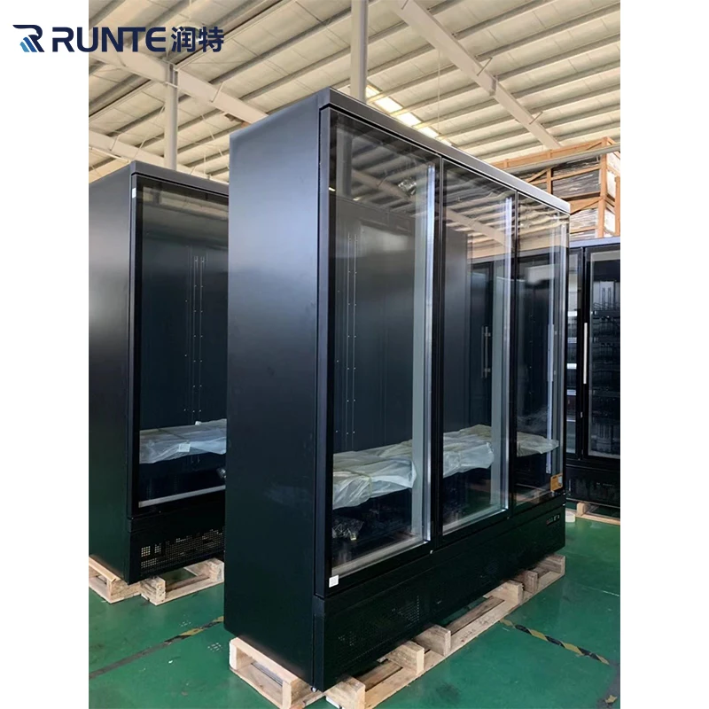RUNTE standing wall freezer glass doors drink fridge with doors