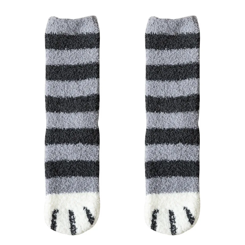 Warm Cat Socks Fluffy Soft Cat Paw Socks Winter Plush Slipper Socks