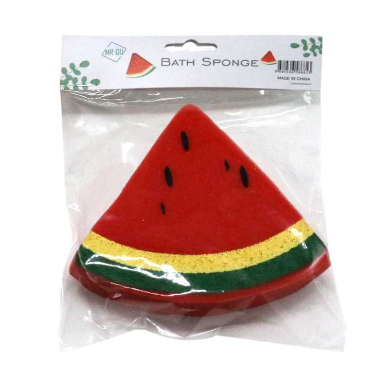 Cute watermelon shape sponge customized skin-friendly bathshower sponge for baby bath