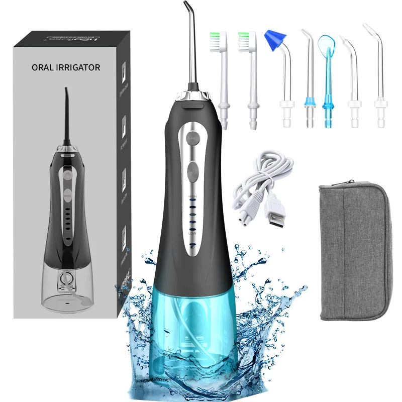 2022 OEM Portable water jet flosser 300ml IPX7 dental oral irrigator Cordless rechargeable dental water flosser