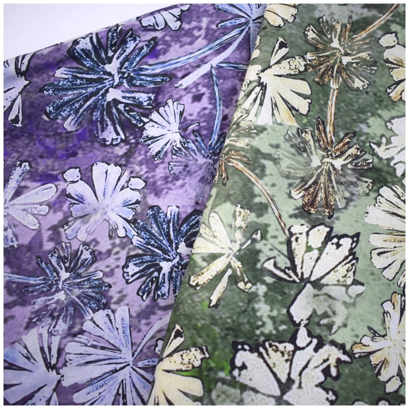 Leisure Simple Flower Printed Woven Cotton Linen Home Decorative Blended Fabric