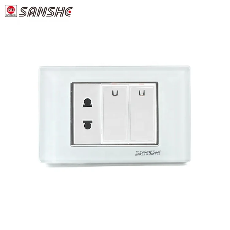 SANSHE low price 16a electrical switched socket 1 gang switch 4 pin multi socket