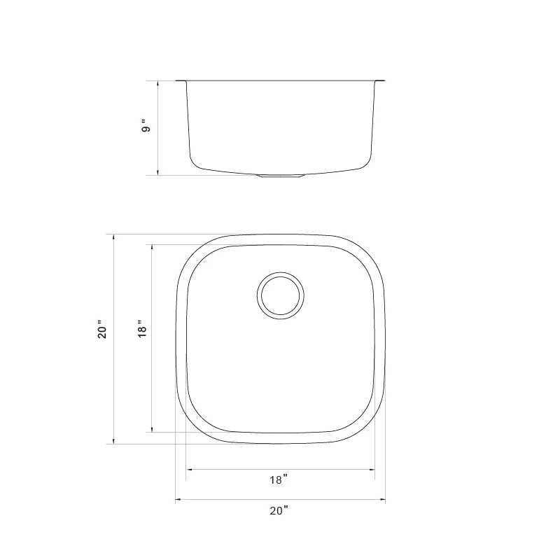 Custom Size Stainless Steel Single Bowl Sinks