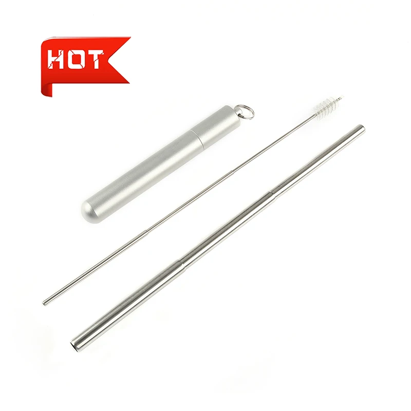 Svin Hot Sale Metal Reusable Custom  Stainless Steel Drinking Telescopic Straw