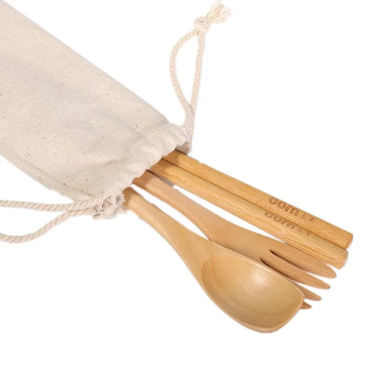 
Fork Spoon Chopstick Wooden Cutlery Set For Promotional Gift 