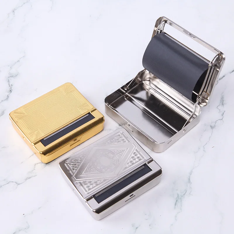 70mm 78mm Metal Automatic Cigarette Tobacco Smoking Rolling Machine Roller Box Fast Convenient Roll Cigarettes Gift