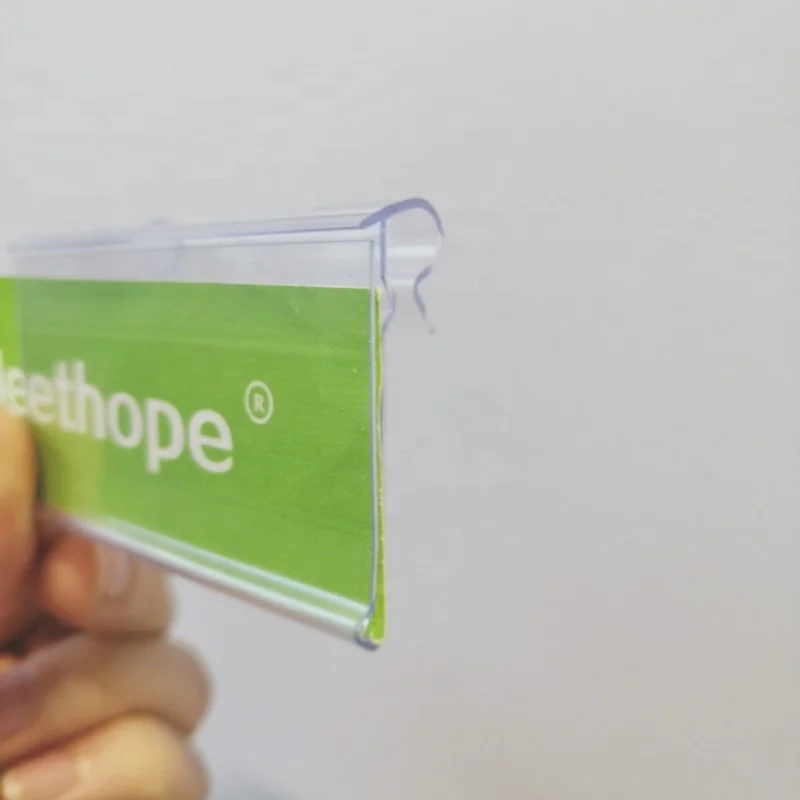 Meethope clip price tag flip up wire shelf plastic price label holder for slatwall hook