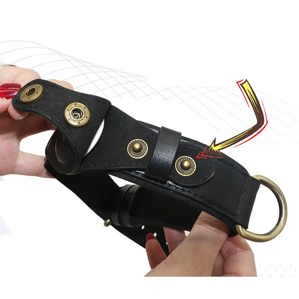 Wholesale 2022 Pet Accessories High Quality Genuine Leather GPS Tracker AirTag Dog Collar