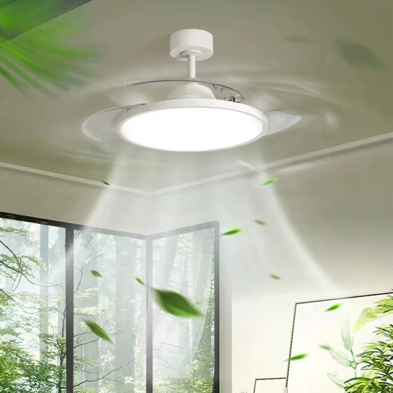 Modern 42 Inch Led Ceiling Fans Lamp Light Fixtures For Home Remote Control Rechargeable Ceiling Fan With Light