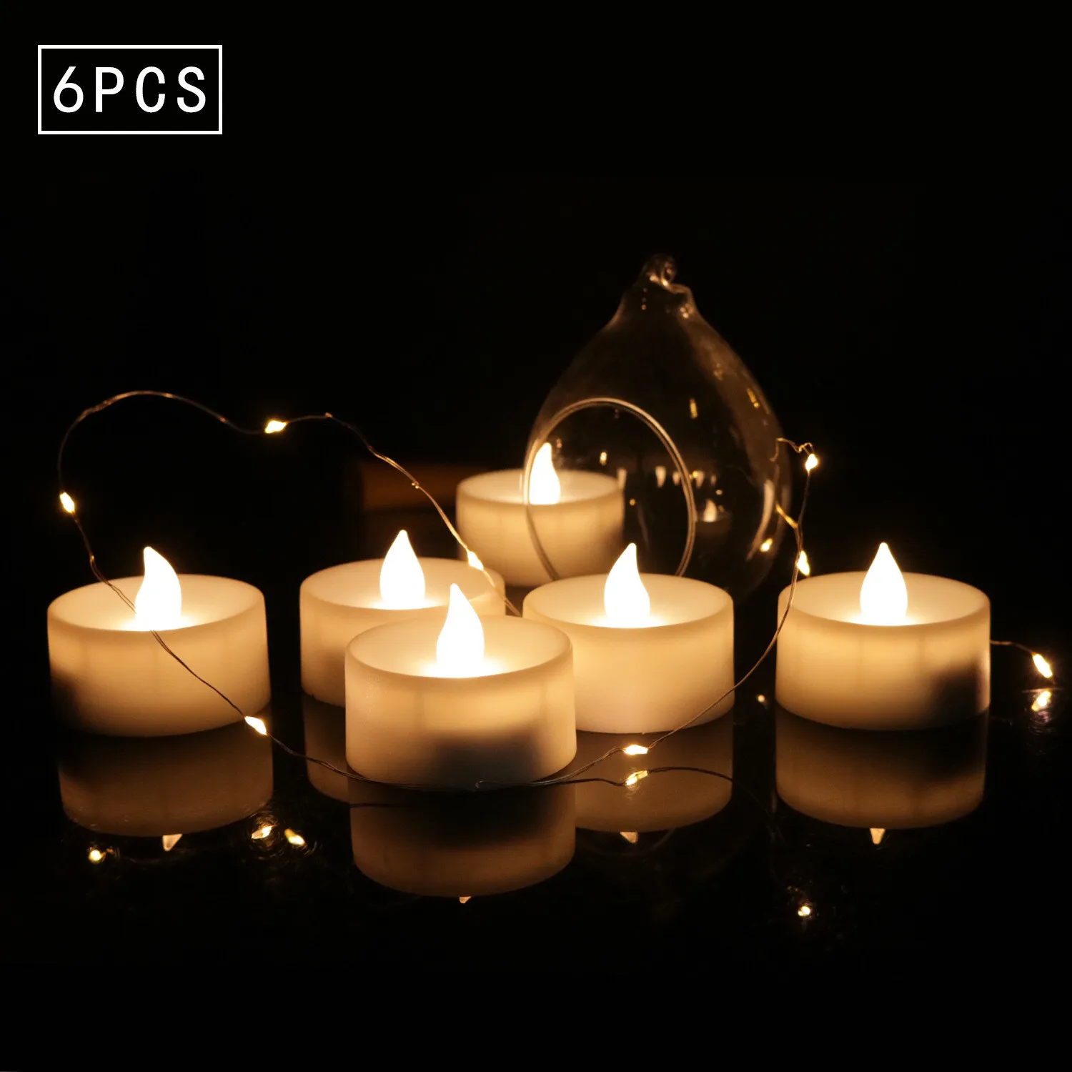 LED Yellow Flickering Flameless Tealight Candles OEM White Candle Tea Lights With Timer For Wedding Birthday Decoration Supplies