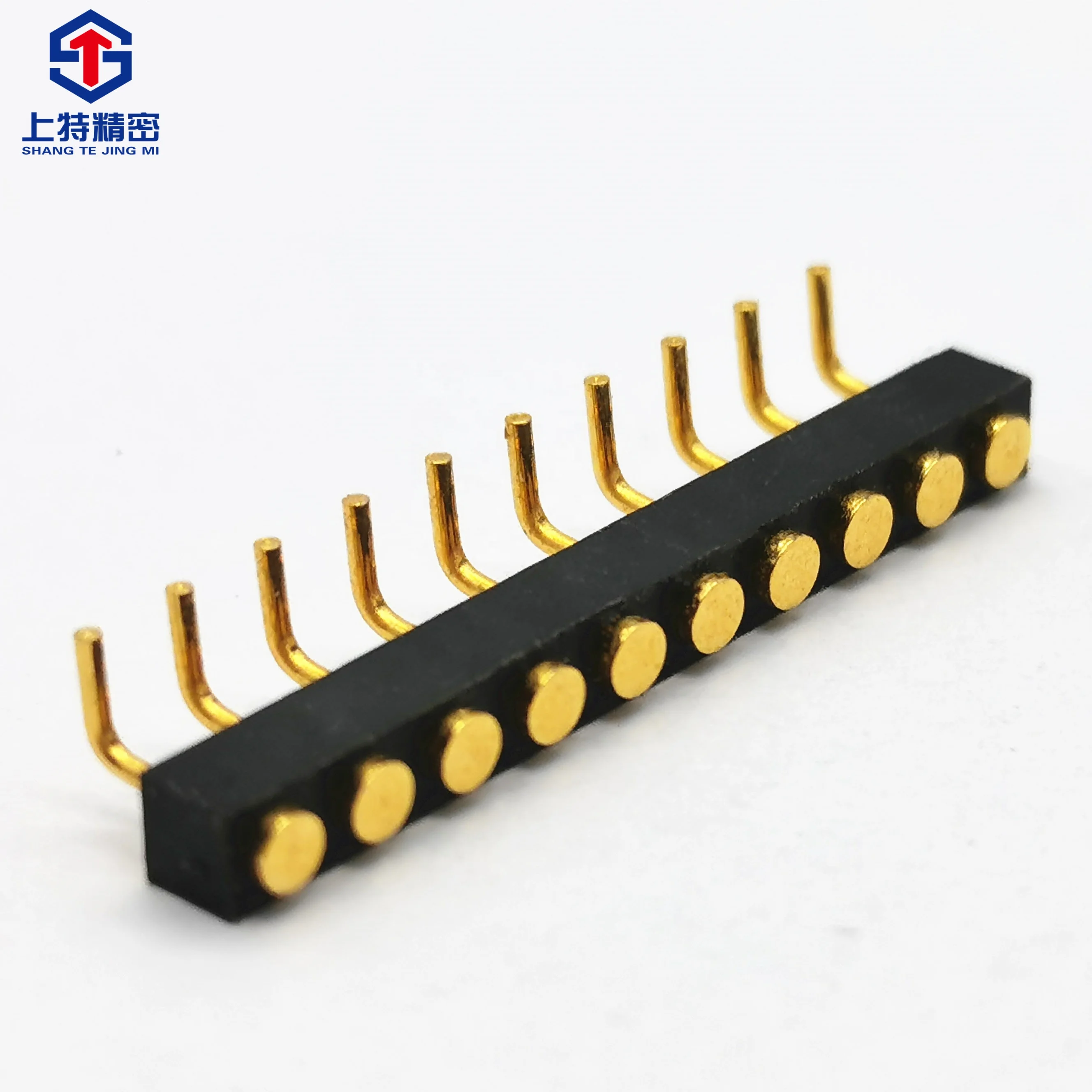 Shangte Bending Electronic Gold Plating Brass Pin Male female brass electronical contact pogo pin