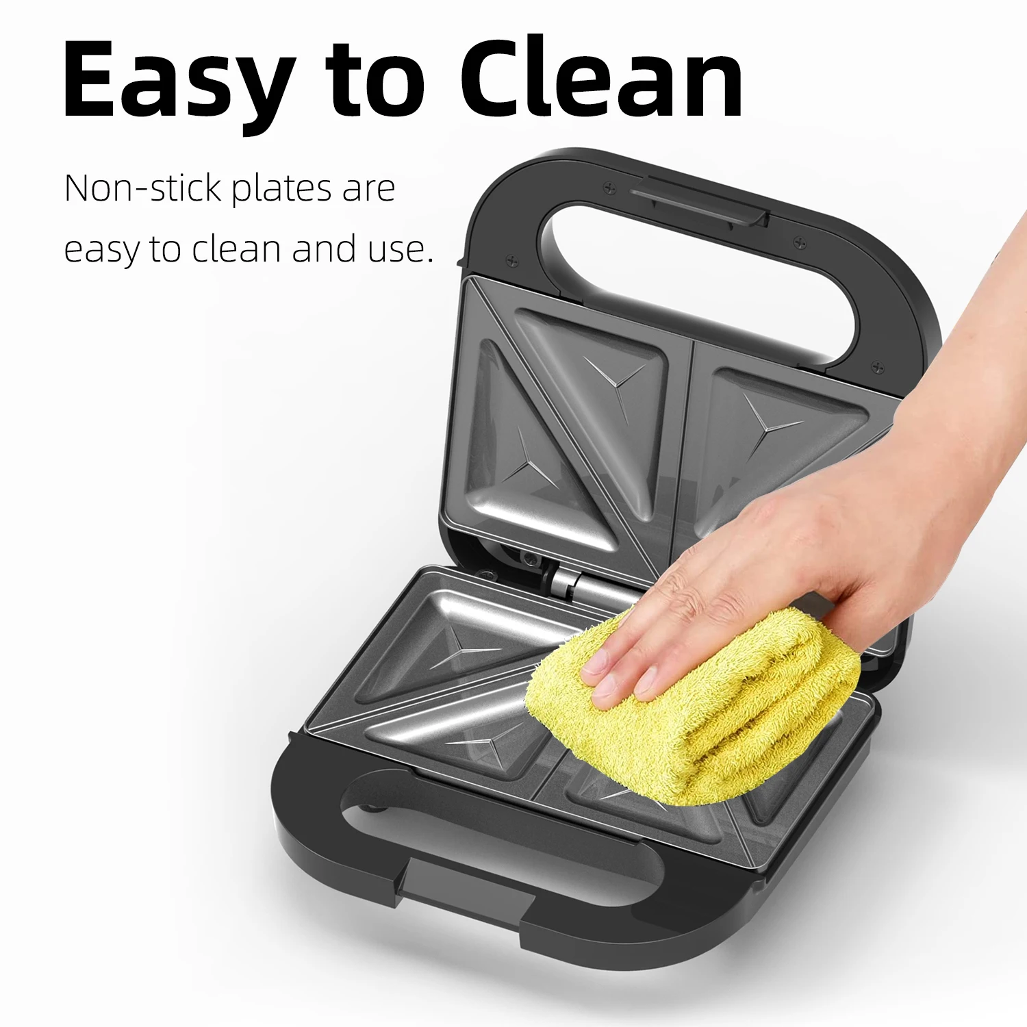 750W Sandwich Maker Detachable 2 Slices Plate Mini Grill Electric Breakfast Panini Sandwich Toaster Makers