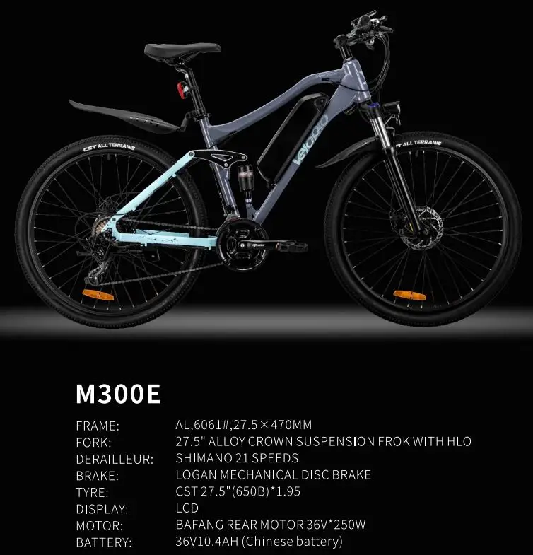 Super quality mountain ebike with LCD display electric bicycle with front light from Chinese manufacture