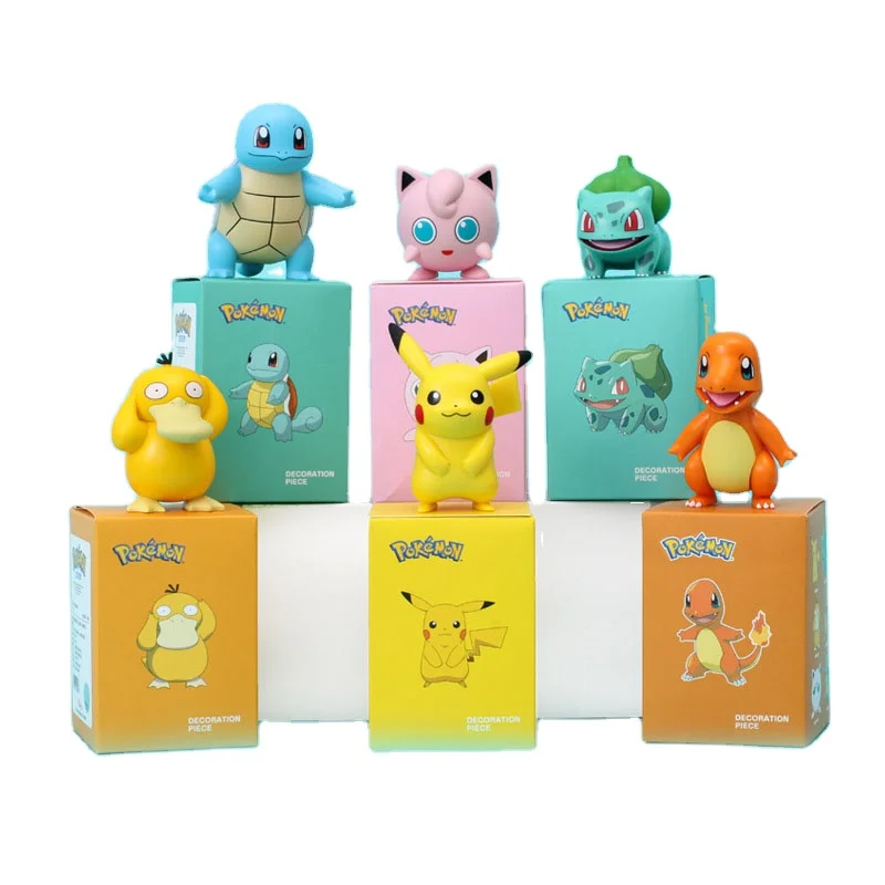 Pokemones Ladybug dragon b Action Figure Toys Pikachu Model Charmander Psyduck Squirtle 6 Types For Kids Children Gifts