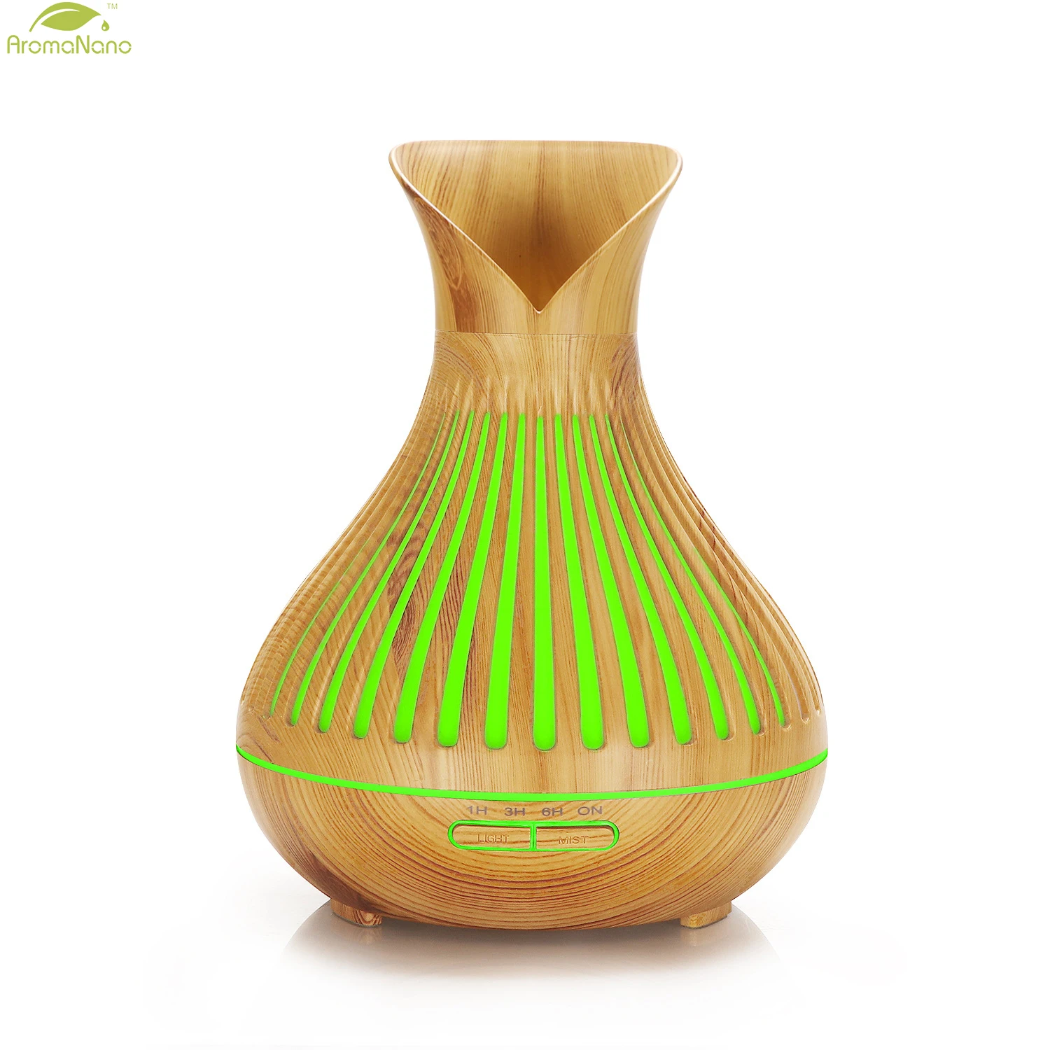 AromaNano Portable Air Humidifier Ultrasonic Aroma Diffuser 500ML 7LED USB Wood Grain Atomizer Aroma Diffuser Home Suitable Car