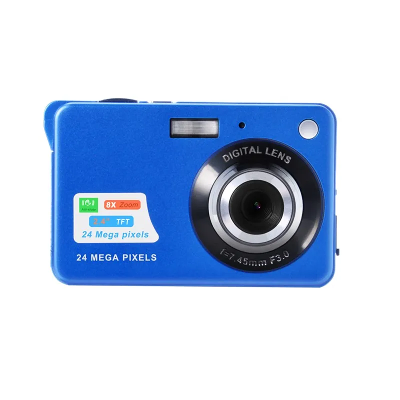 2021New 24.0MP карманная цифровая камера с 2,4 дюймовым IPS экраном HD1080P 8X цифровые компактные камеры с зумом