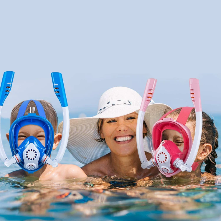 Children/kids Backstroke Swimming Breathing Snorkeling Diving Mask Anti Leak Diving Mask with Double Tubes