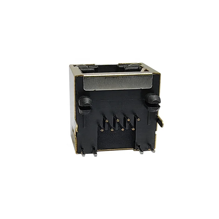 Dongguan connector product manufacturer single port top entry RGB LED RJ45 female smd connector 8P8C Modular Jack