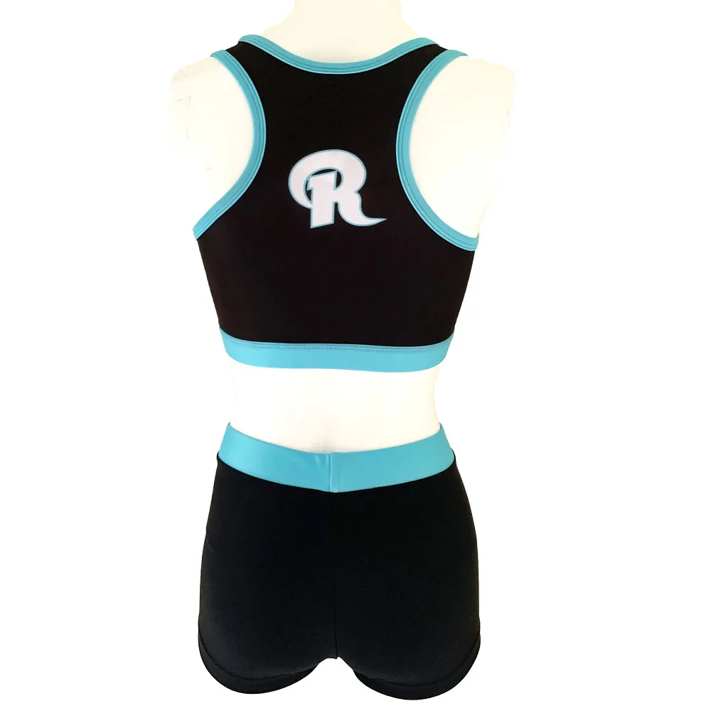 2020 girls cheerleader cheerleading practice wear training sports bra and shorts