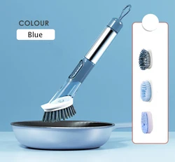 Brush Pot Kitchen Long Handle Cleaning Brush Remove Oil Household Sponge Wash Dishes Brush