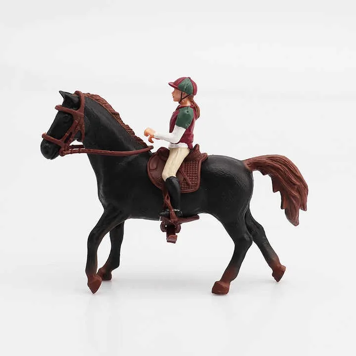 EPT High Simulation Pretend Play Toys Animals Plastic Black Horse Toy Set